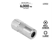 4-JAW Hydraulic Coupler Grease Fitting, 1/8" NPT