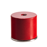Pot Magnet with 1/4" Tapped Hole, in 6, 10, 13.2, or 28.6 Pound Magnetic Pulls
