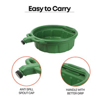 Antifreeze Drain Pan, 4.25 Gallon (16 Liter) Capacity, with Spout Cap, Green Color