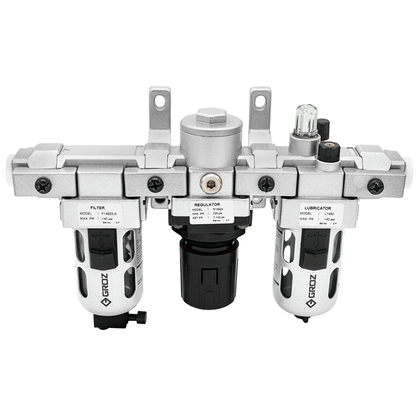 Air Filter - Regulator - Lubricator, Modular 3pc., Polycarbonate Bowl, Miniature, 1/4