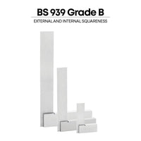 Steel Precision Squares 3 Piece Set, 16 Micron Squareness, 2”, 4” & 6” Blade Lengths