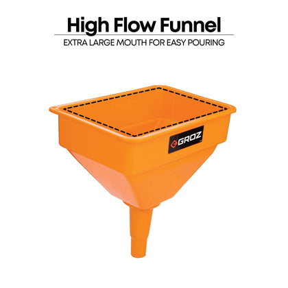 High Flow Fuel and Oil Funnel with Filter Screen, with 1.2 Gallon Capacity