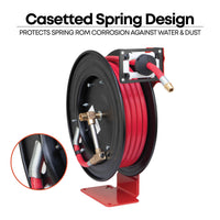 Single Arm Air and Water Hose Reel, Low Pressure - 3/8" or 1/2" NPT Hose