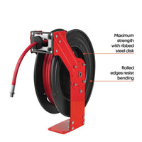 Single Arm Air and Water Hose Reel, Low Pressure - 3/8" or 1/2" NPT Hose