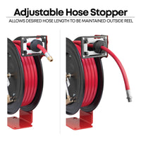 Single Arm Air and Water Hose Reel, Low Pressure - 3/8" or 1/2" NPT Hose