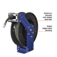 Dual Arm Oil Hose Reel, Medium Pressure - 32 or 49 Feet Long Hose