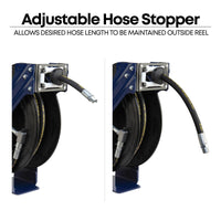 Dual Arm Oil Hose Reel, Medium Pressure - 32 or 49 Feet Long Hose