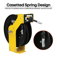 PROLUBE Dual Arm Grease Hose Reel, High Pressure, 32' Long Hose, 1/4" NPT