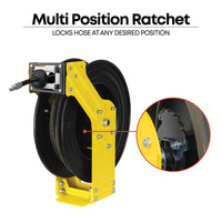 PROLUBE Dual Arm Grease Hose Reel, High Pressure, 32' Long Hose, 1/4" NPT