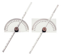 Rectangular Head Depth Gauge with Protractor, 6 inch Steel Ruler