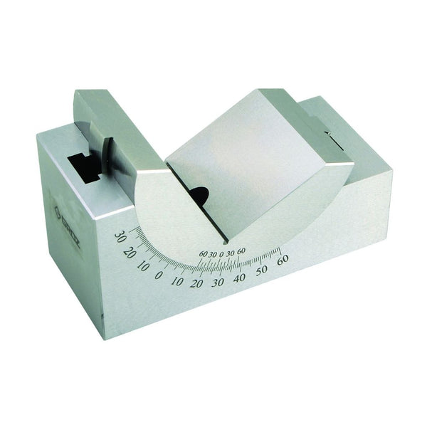 Bloc V Réglable Mini - Angle 0 à 60 Degrés - Précision 0.01mm - Pour Fraisage, Perçage Oblique - 8