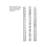 Stainless Steel Ruler, Imperial & Metric Graduations - 6", 12", 18", 24", 40", or 48"