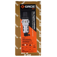 Groz ¼ inch NPT Miniature Air Filter -Regulator Combination with Polycarbonate Bowl