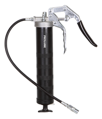 Pistol Grip Grease Gun, HD, 5000 psi, w/ 4" Steel Ext, 4-Jaw Coupler, and 18" Hose