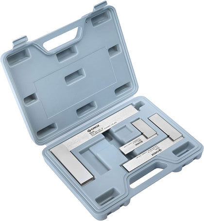 Steel Precision Squares 3 Piece Set, 16 Micron Squareness, 2”, 4” & 6” Blade Lengths