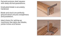 General Purpose Graduated Workshop Steel Square - 4" or 6"