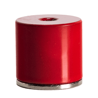 Pot Magnet with 1/4" Tapped Hole, in 6, 10, 13.2, or 28.6 Pound Magnetic Pulls