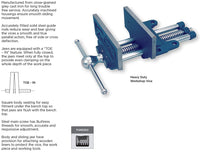Heavy Duty Woodworking Vise, 7", Plain Screw and “Toe-in” Feature