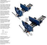 10.5" Quick Release Woodworking Vise, Cast Iron, “Toe-in" Feature