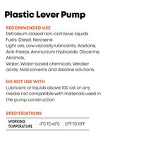 Value Plastic Lever Pump