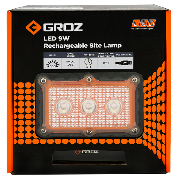 LED 9W Rechargeable work light with magnetic base work site lamp – GROZ USA