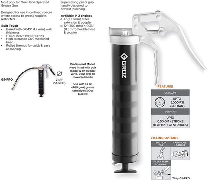 PROLUBE Pistol Grip Grease Gun, Heavy Duty, 5000 PSI