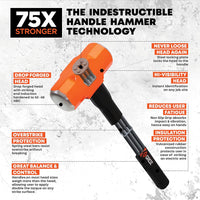 16" Indestructible Handle Sledge Hammer 8 lb