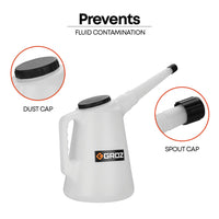 Plastic Measures with Flexible Spout - 1, 2, 3, 5, 6, and 8 Quart Capacities