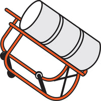 Drum Cradle with Axle, 2.5 inch diameter Wheels