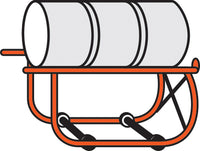 Drum Cradle with Axle, 2.5 inch diameter Wheels