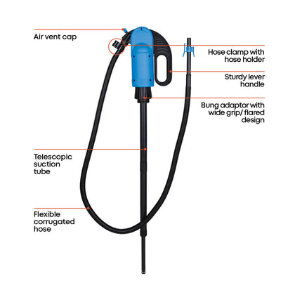 Heavy Duty Plastic Lever Pump for 15-55 Gallon Drums