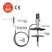 PROLUBE Air Operated 50:1 Ratio Grease Pump, 1/4" NPT Threads
