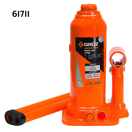 Welding Type Bottle Jack with Load, 4, 12, 20, 32, or 50 Ton Capacities