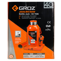 Welding Type Bottle Jack with Load, 4, 12, 20, 32, or 50 Ton Capacities