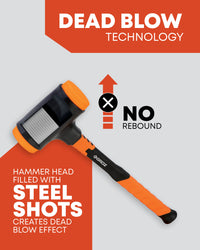Dead Blow Hammer Fiberglass Handle, with Replaceable Faces