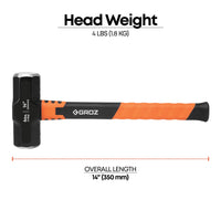 14" Fiberglass Handle Engineer's Hammer, 4 lb.