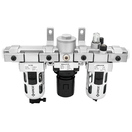 Air Filter - Regulator - Lubricator, Modular 3pc., Polycarbonate Bowl, Miniature, 1/4