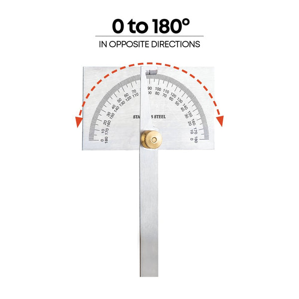 Rectangular Head Protractor Rectangular Head Degree Protractor – GROZ USA