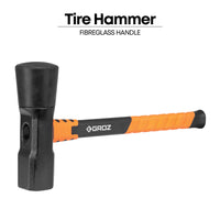 16" Tire Hammer with Fiberglass Handle, 5.5 lb Dual Rubber and Steel Head