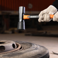 16" Tire Hammer with Fiberglass Handle, 5.5 lb Dual Rubber and Steel Head