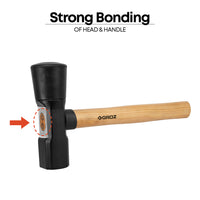 16" Tire Hammer with Hickory Wood Handle, 5.5 lb Dual Rubber and Steel Head