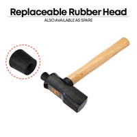 16" Tire Hammer with Hickory Wood Handle, 5.5 lb Dual Rubber and Steel Head
