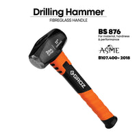 11" Drilling Hammer with Fiberglass Handle, 2 lb.