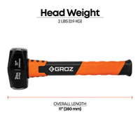 11" Drilling Hammer with Fiberglass Handle, 2 lb.