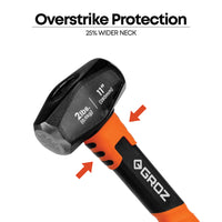 11" Drilling Hammer with Fiberglass Handle, 2 lb.