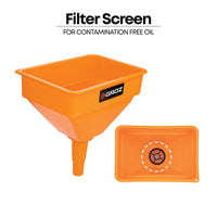 High Flow Fuel and Oil Funnel with Filter Screen, with 1.2 Gallon Capacity