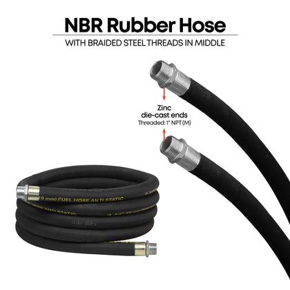 20' Replacement Anti-Static Fuel Hose, 1