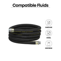 20' Replacement Anti-Static Fuel Hose, 1" NPT