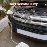 Dual Fluid Transfer and Air Pump with Quick Connect Adapter, light oils and water-based media