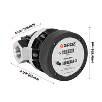 Heavy Duty In-Line Mechanical Fuel Meter, Oval Gear, 32 GPM